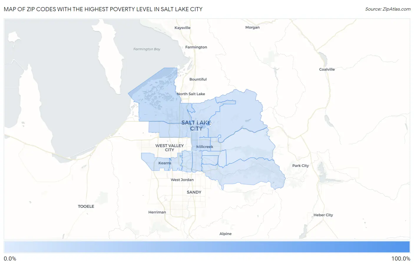 Zip Codes with the Highest Poverty Level in Salt Lake City Map