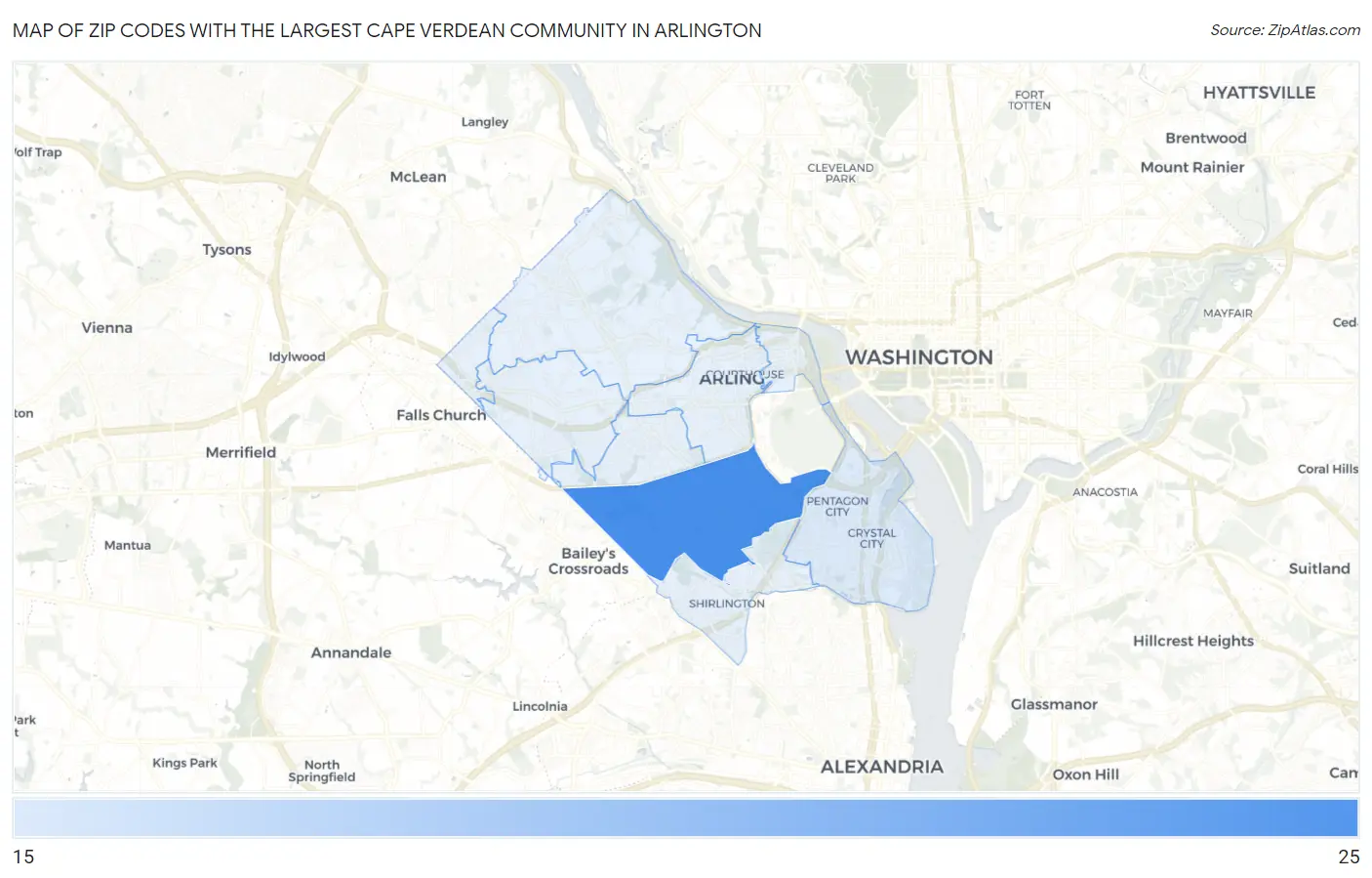Zip Codes with the Largest Cape Verdean Community in Arlington Map