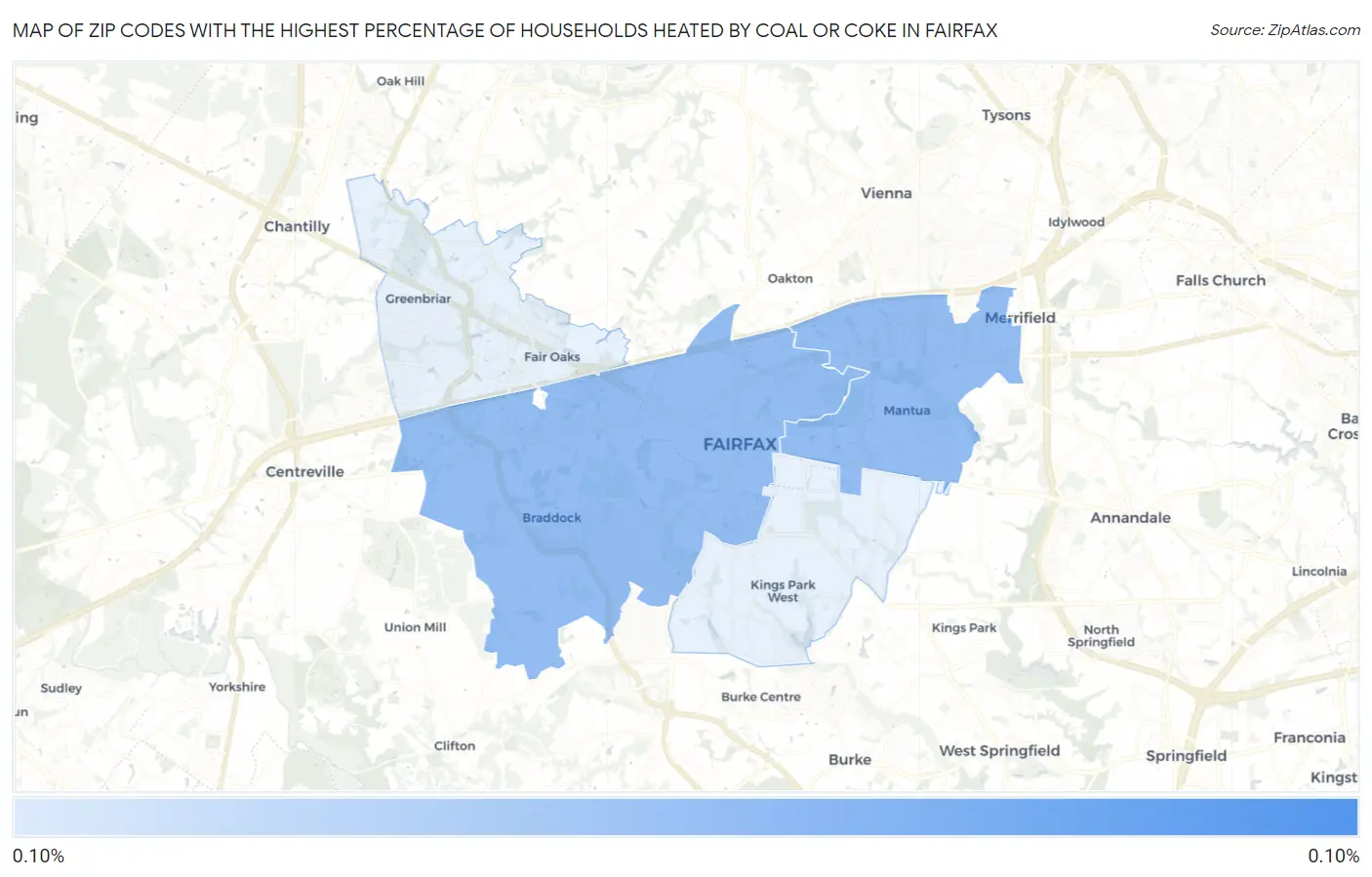 Zip Codes with the Highest Percentage of Households Heated by Coal or Coke in Fairfax Map