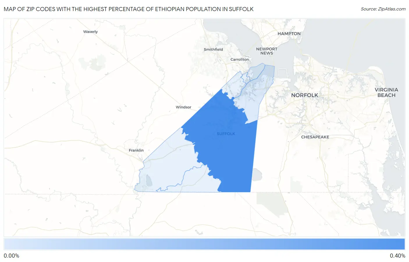 Zip Codes with the Highest Percentage of Ethiopian Population in Suffolk Map