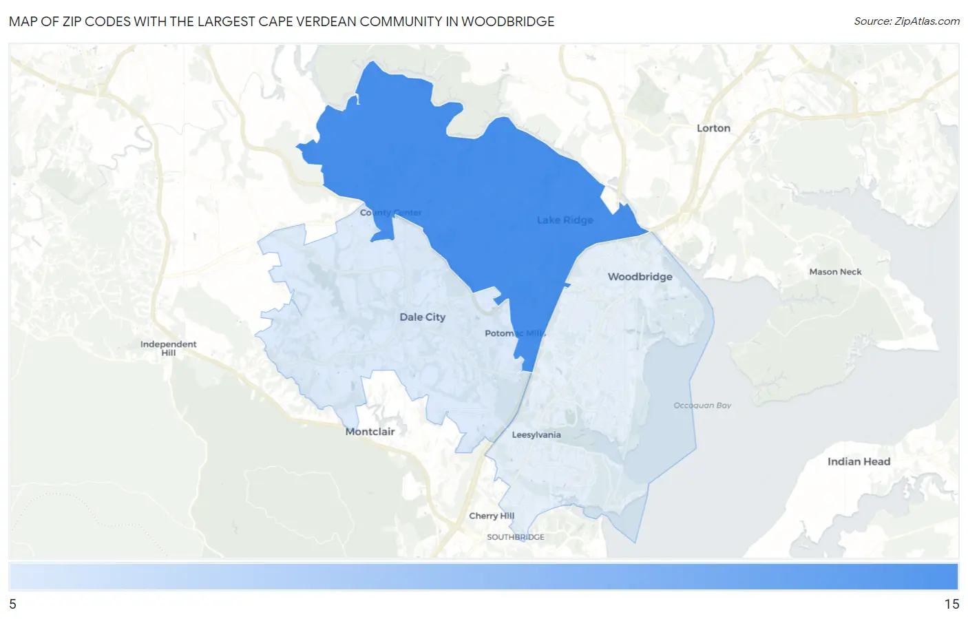 Zip Codes with the Largest Cape Verdean Community in Woodbridge Map