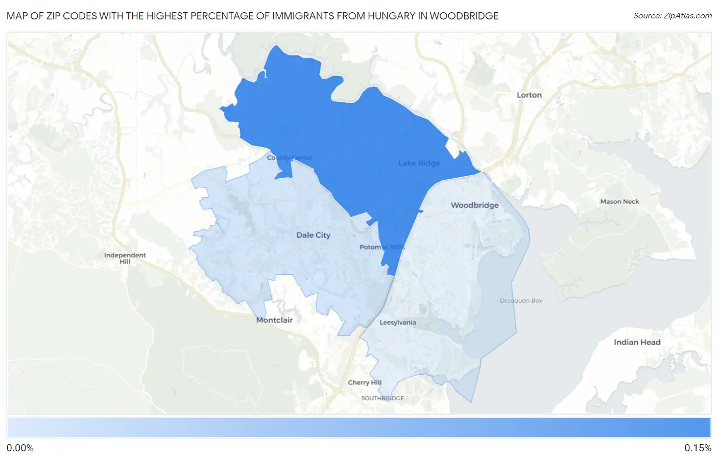Zip Codes with the Highest Percentage of Immigrants from Hungary in Woodbridge Map