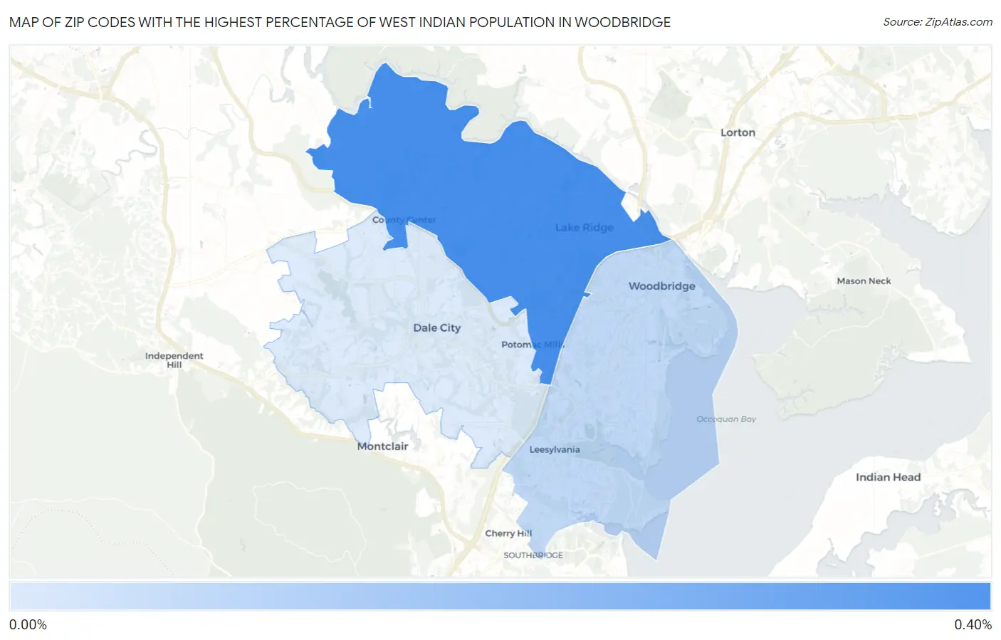 Zip Codes with the Highest Percentage of West Indian Population in Woodbridge Map