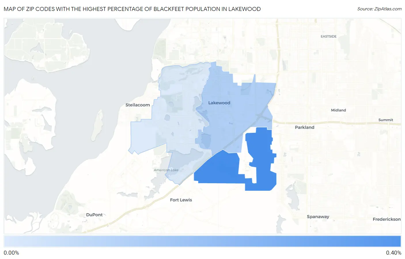 Zip Codes with the Highest Percentage of Blackfeet Population in Lakewood Map