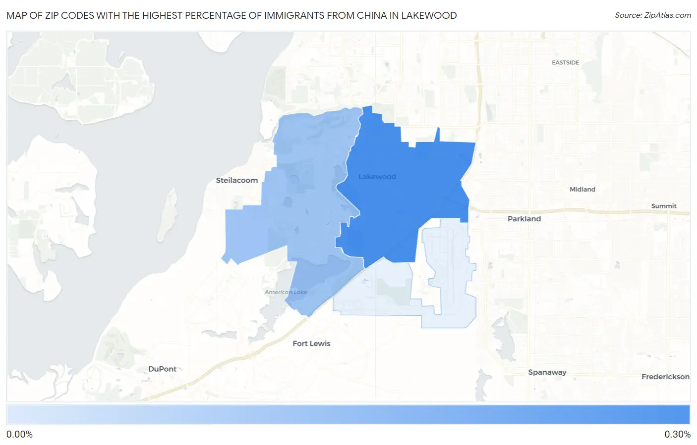 Zip Codes with the Highest Percentage of Immigrants from China in Lakewood Map