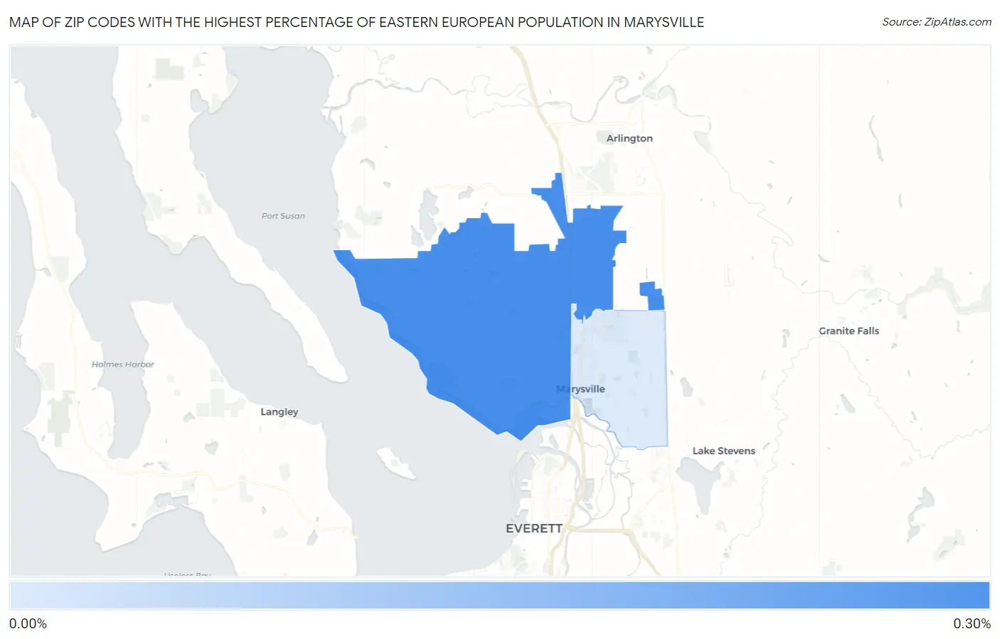 Zip Codes with the Highest Percentage of Eastern European Population in Marysville Map