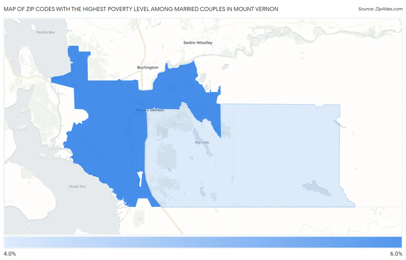 Zip Codes with the Highest Poverty Level Among Married Couples in Mount Vernon Map