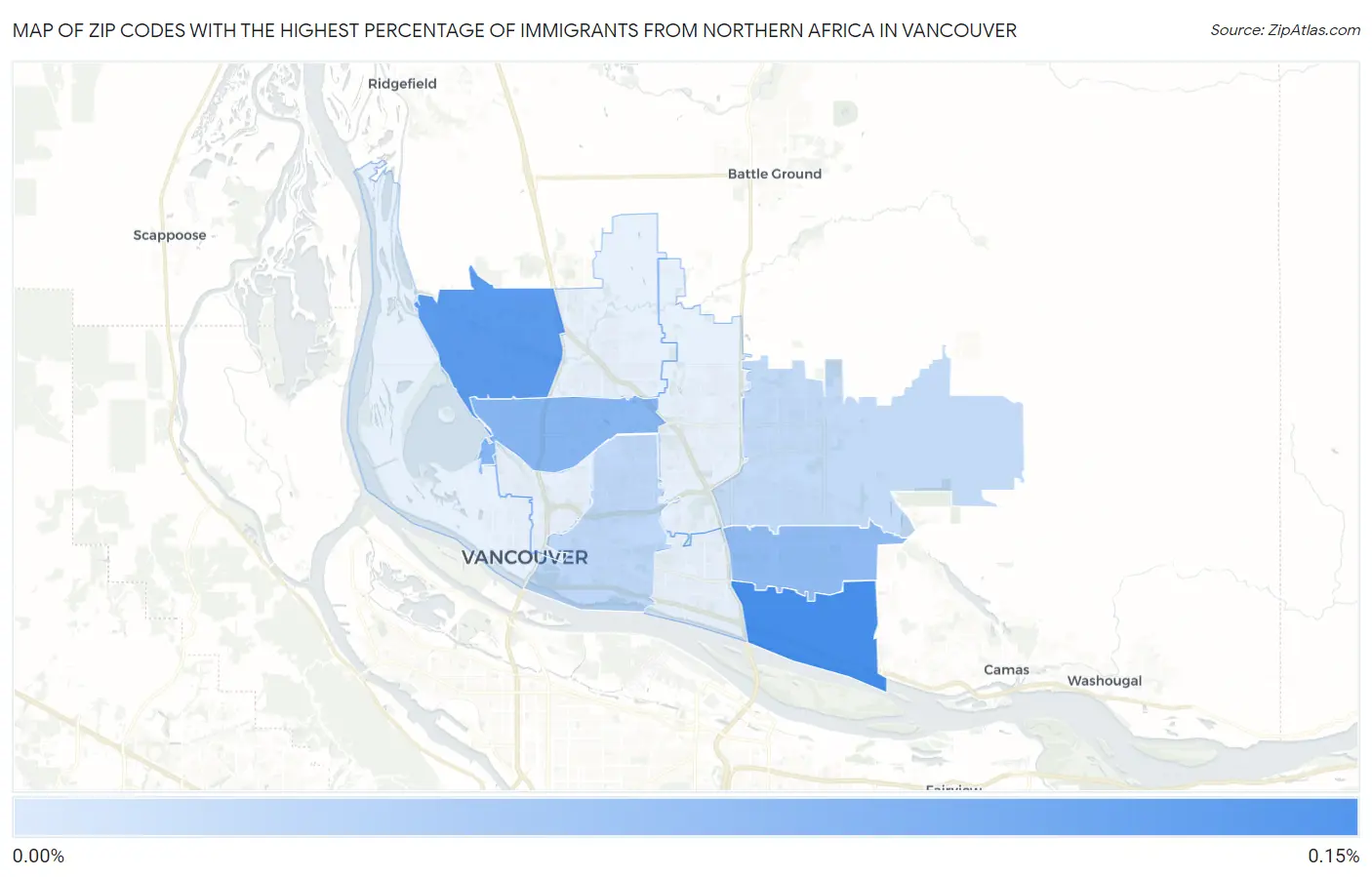 Zip Codes with the Highest Percentage of Immigrants from Northern Africa in Vancouver Map