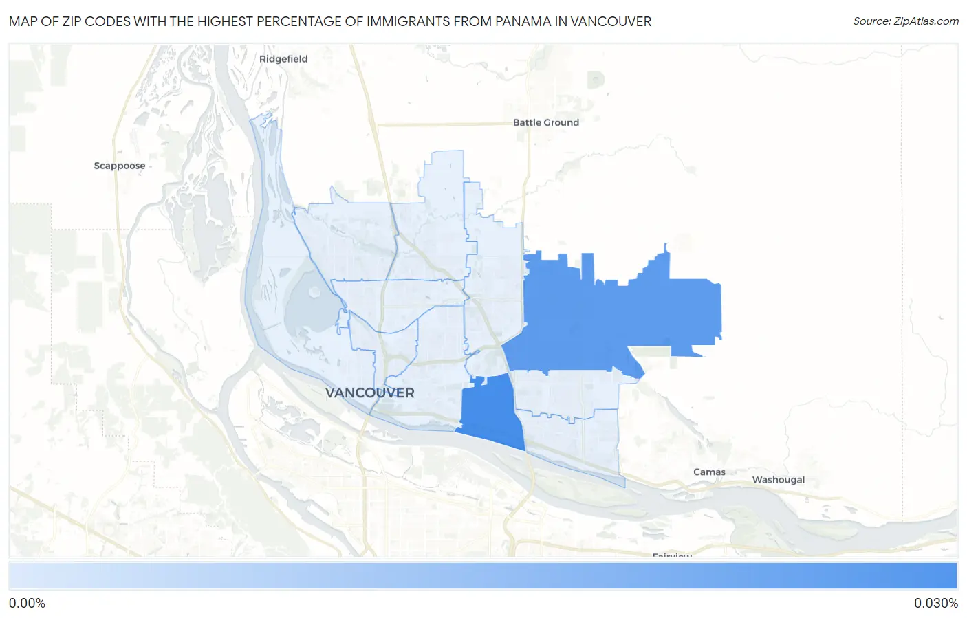Zip Codes with the Highest Percentage of Immigrants from Panama in Vancouver Map