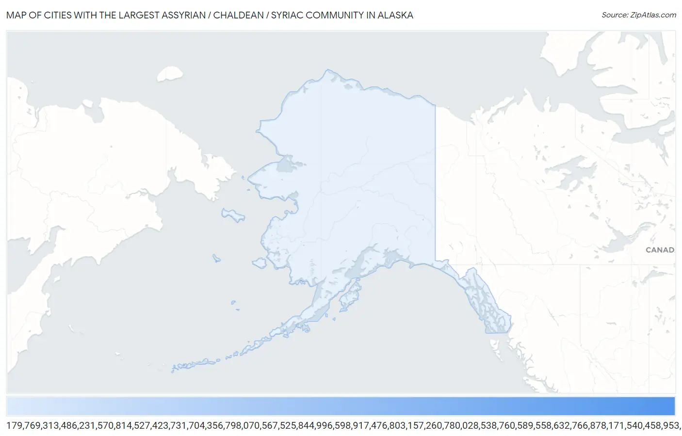 Cities with the Largest Assyrian / Chaldean / Syriac Community in Alaska Map