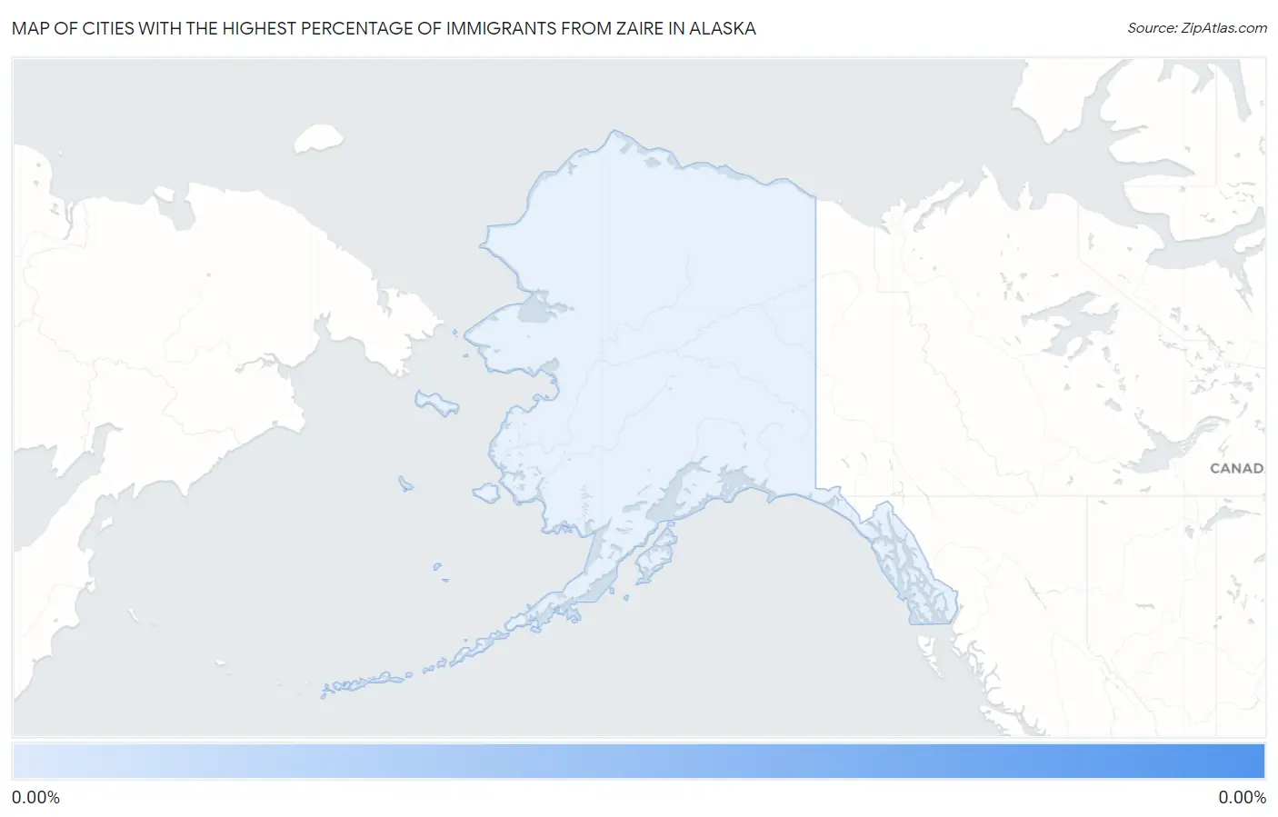Cities with the Highest Percentage of Immigrants from Zaire in Alaska Map