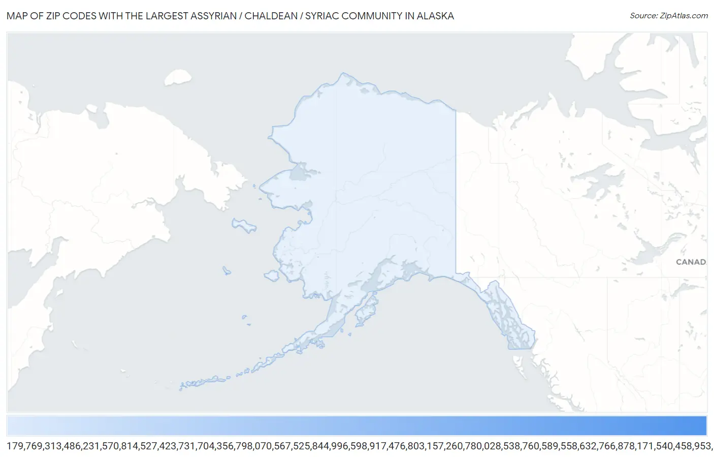 Zip Codes with the Largest Assyrian / Chaldean / Syriac Community in Alaska Map