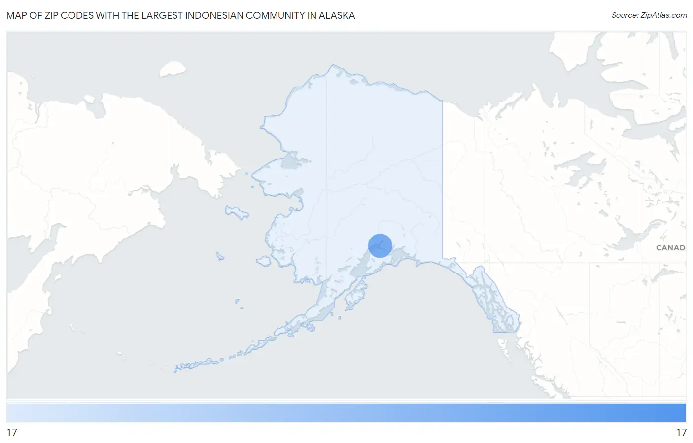 Zip Codes with the Largest Indonesian Community in Alaska Map