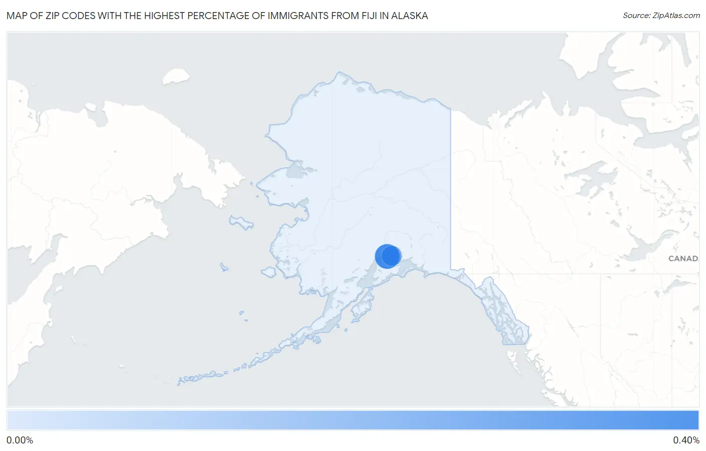 Zip Codes with the Highest Percentage of Immigrants from Fiji in Alaska Map