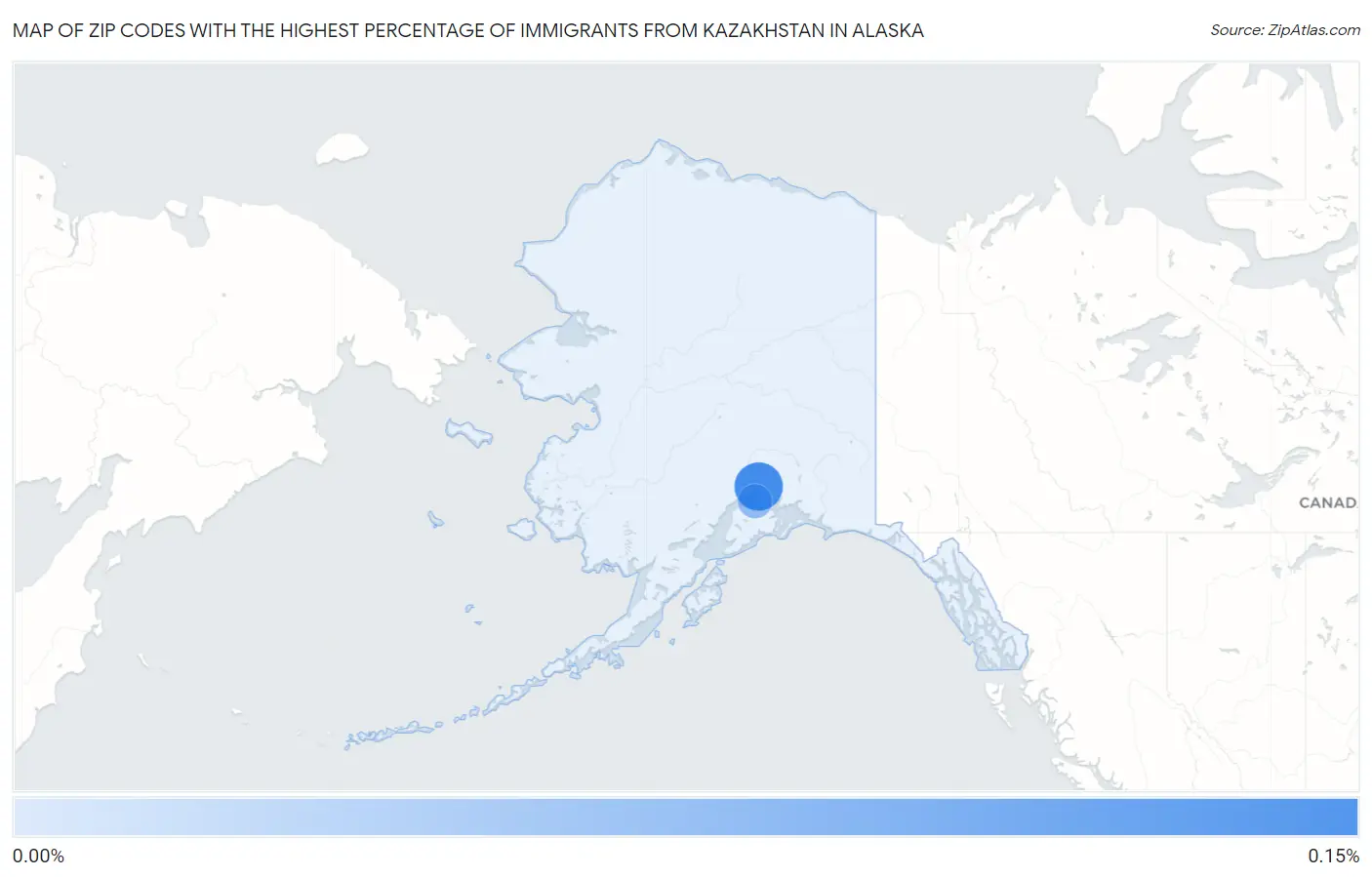 Zip Codes with the Highest Percentage of Immigrants from Kazakhstan in Alaska Map