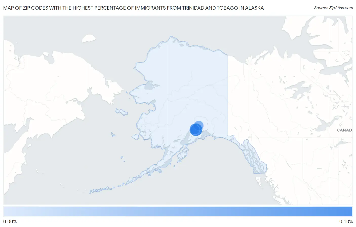 Zip Codes with the Highest Percentage of Immigrants from Trinidad and Tobago in Alaska Map