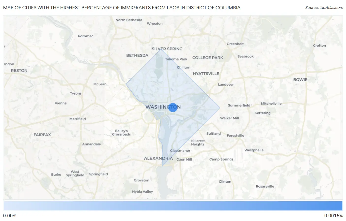 Cities with the Highest Percentage of Immigrants from Laos in District Of Columbia Map