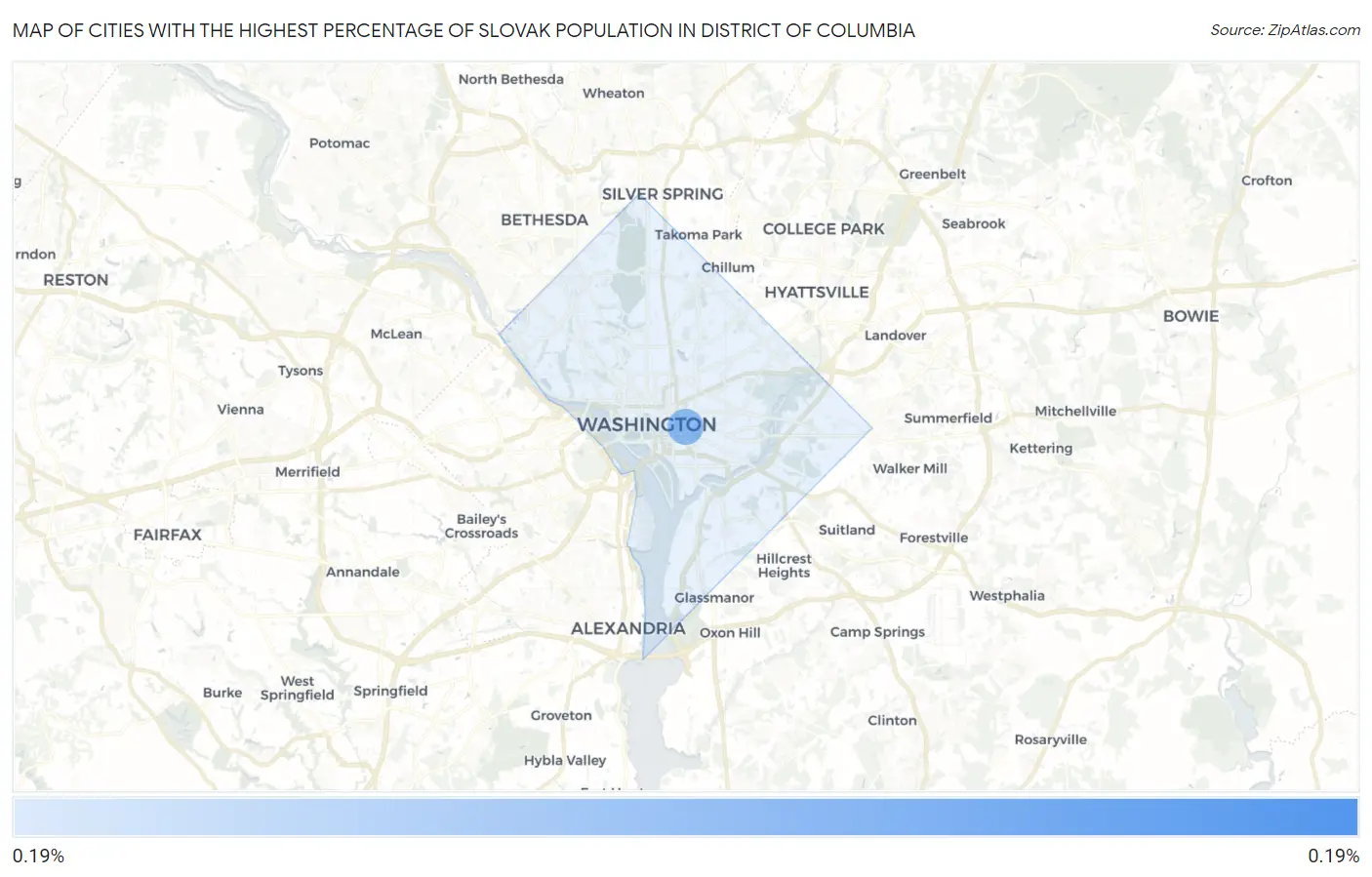 Cities with the Highest Percentage of Slovak Population in District Of Columbia Map