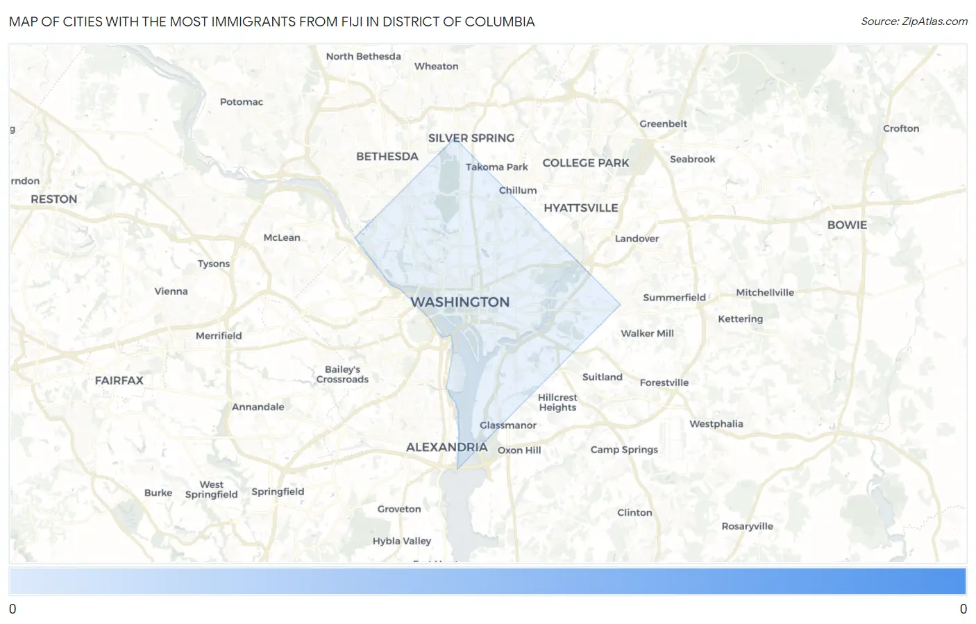 Cities with the Most Immigrants from Fiji in District Of Columbia Map
