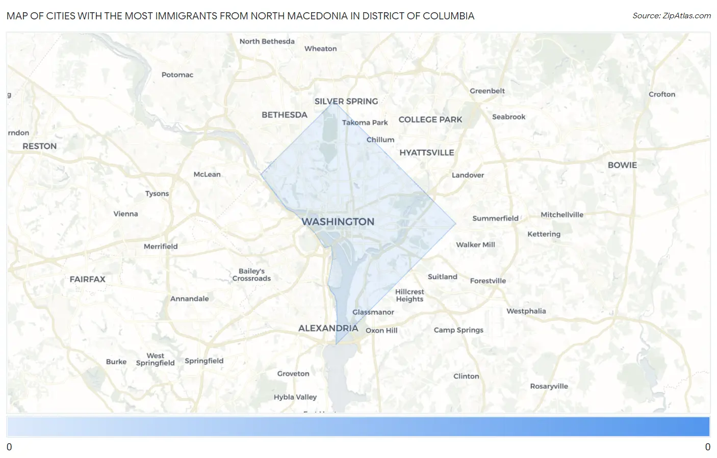 Cities with the Most Immigrants from North Macedonia in District Of Columbia Map