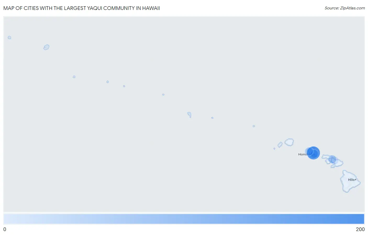 Cities with the Largest Yaqui Community in Hawaii Map