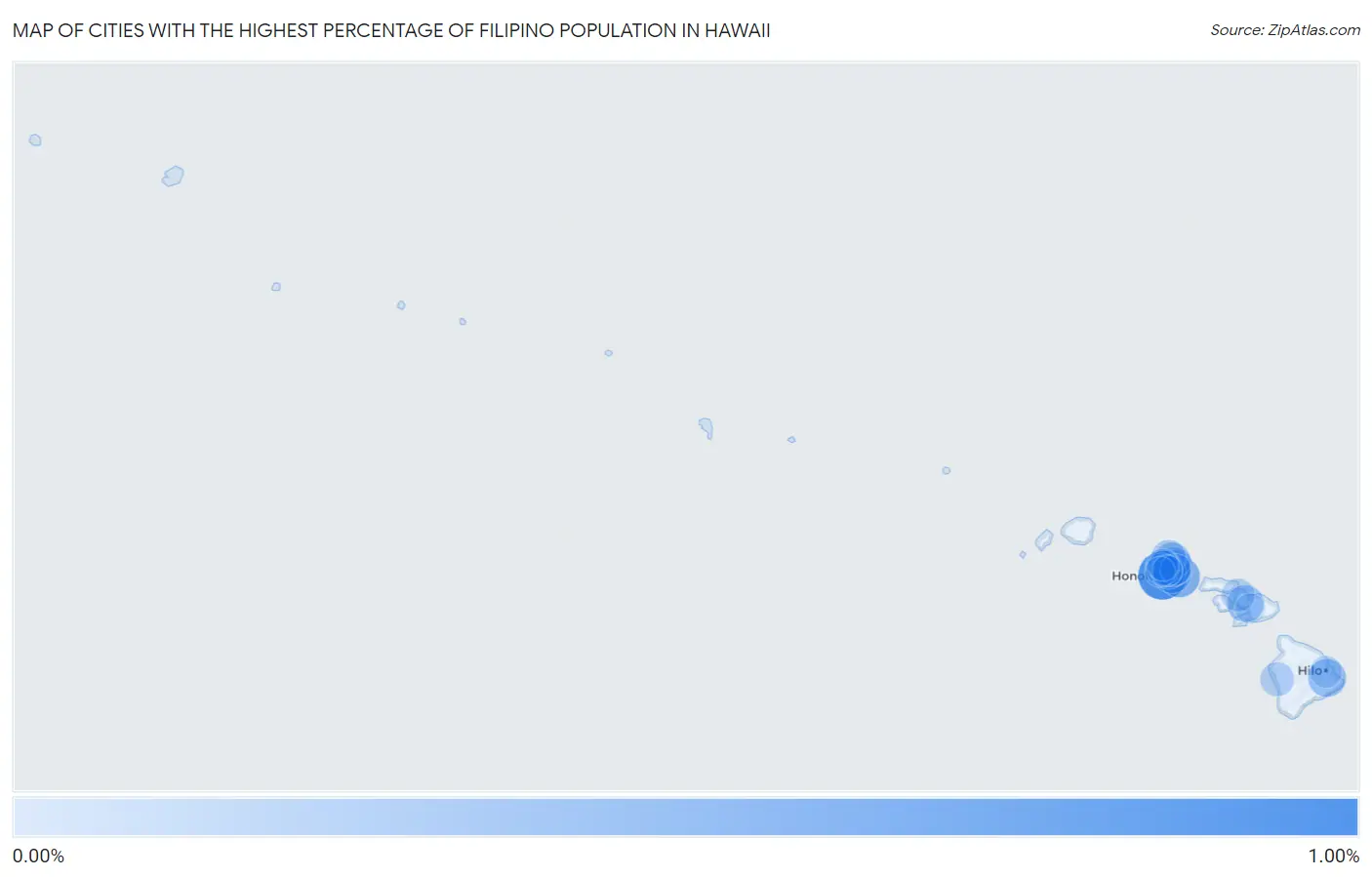 Cities with the Highest Percentage of Filipino Population in Hawaii Map