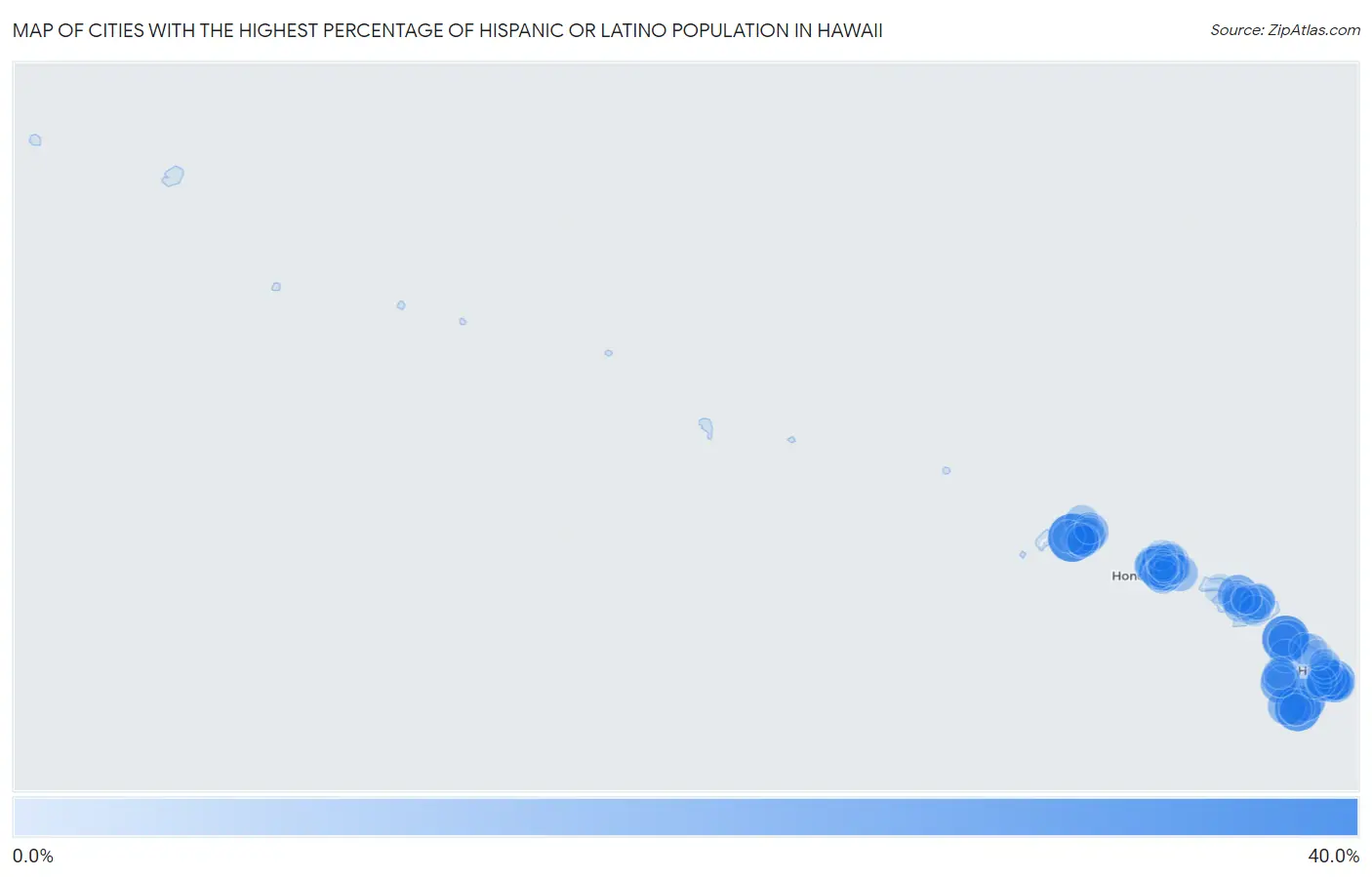 Cities with the Highest Percentage of Hispanic or Latino Population in Hawaii Map