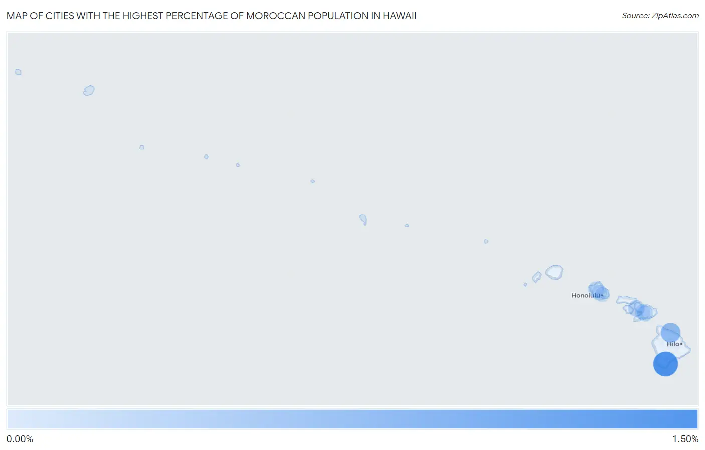 Cities with the Highest Percentage of Moroccan Population in Hawaii Map