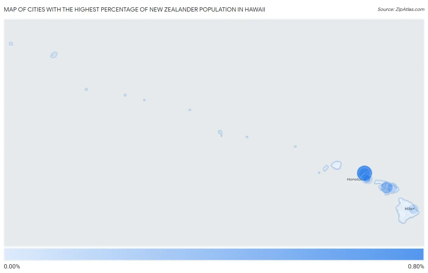 Cities with the Highest Percentage of New Zealander Population in Hawaii Map