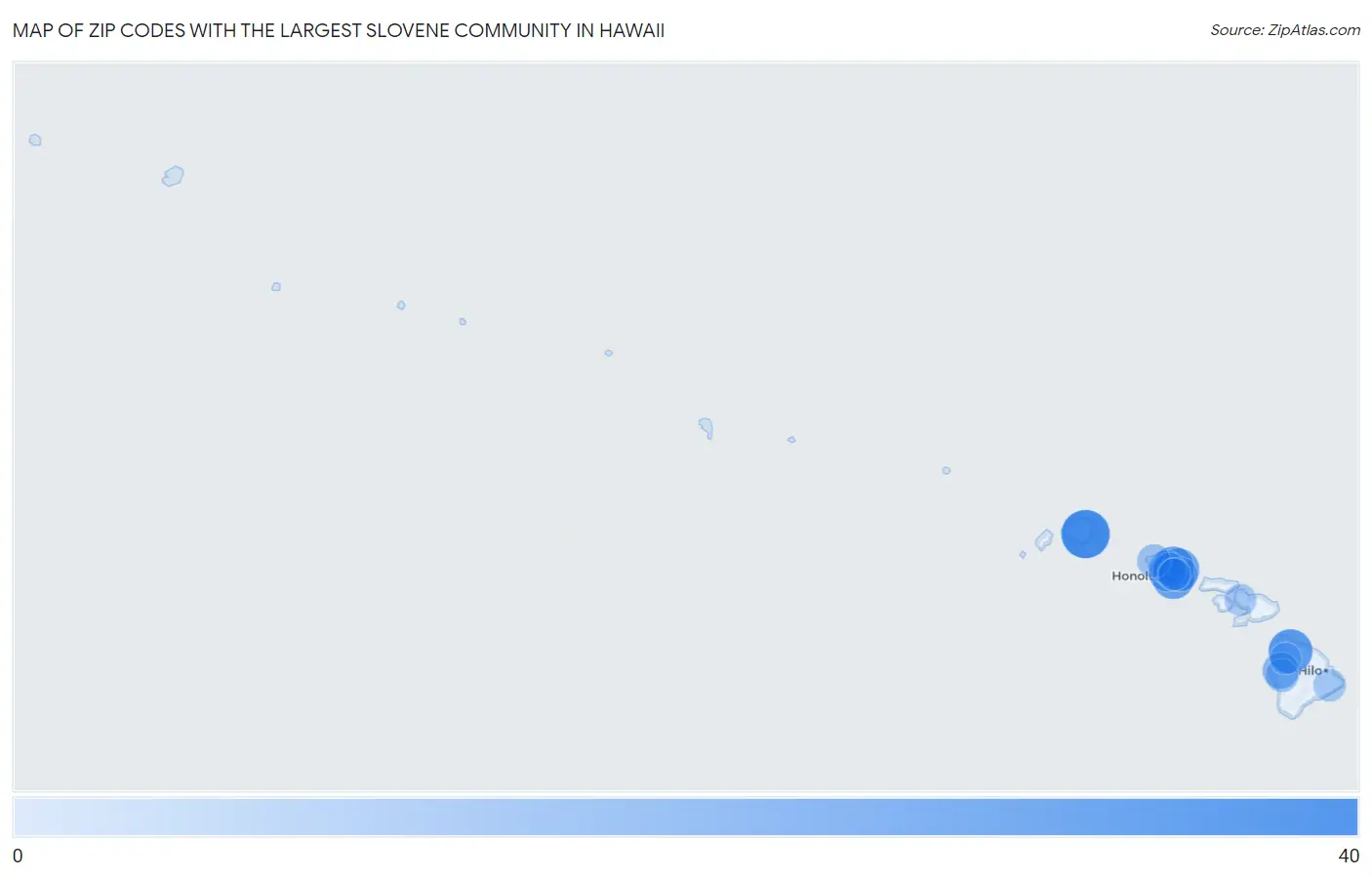 Zip Codes with the Largest Slovene Community in Hawaii Map