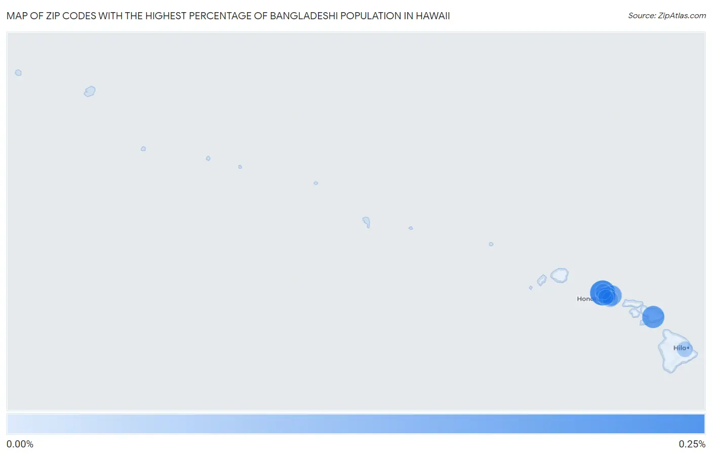 Zip Codes with the Highest Percentage of Bangladeshi Population in Hawaii Map