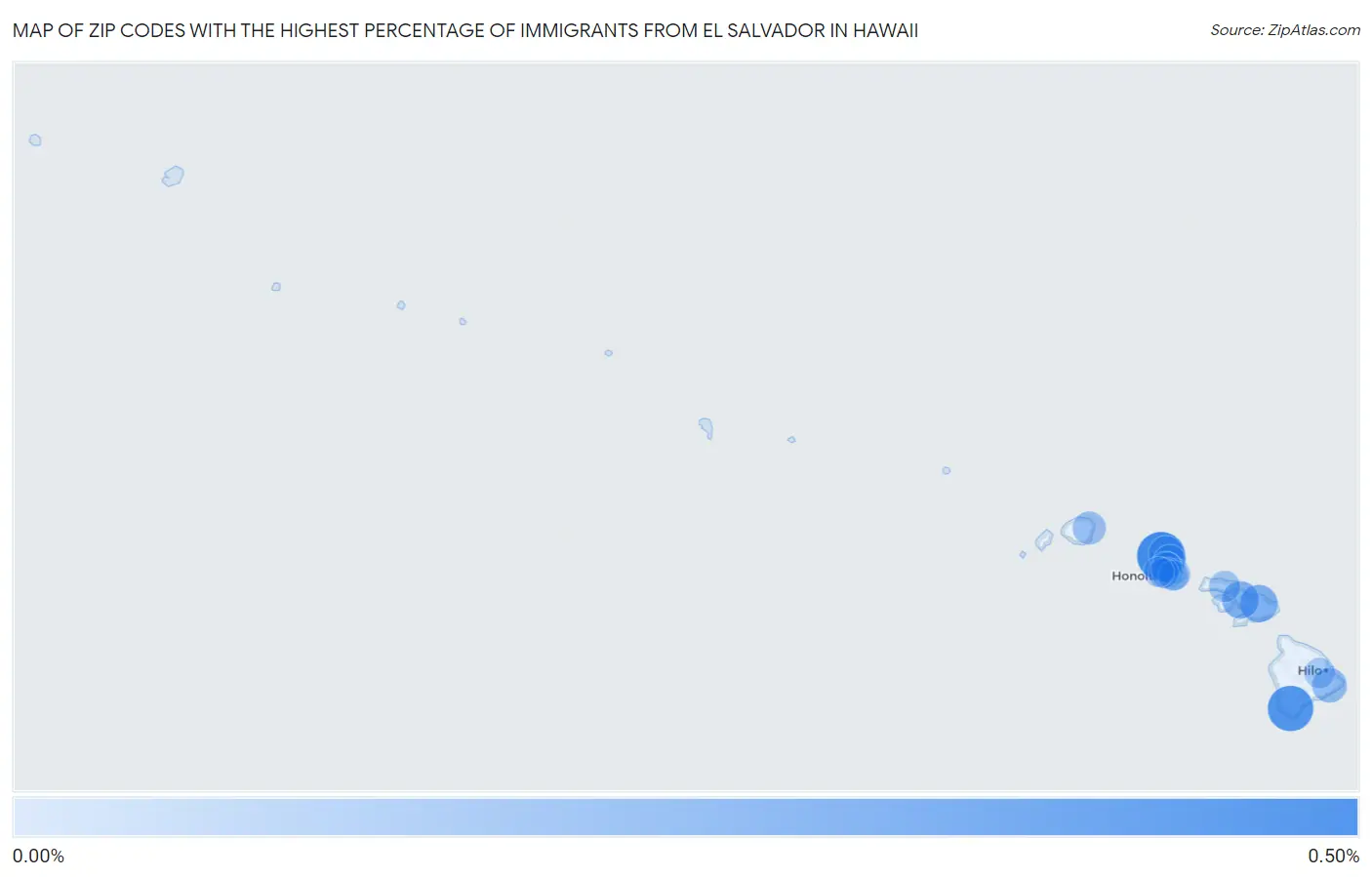 Zip Codes with the Highest Percentage of Immigrants from El Salvador in Hawaii Map