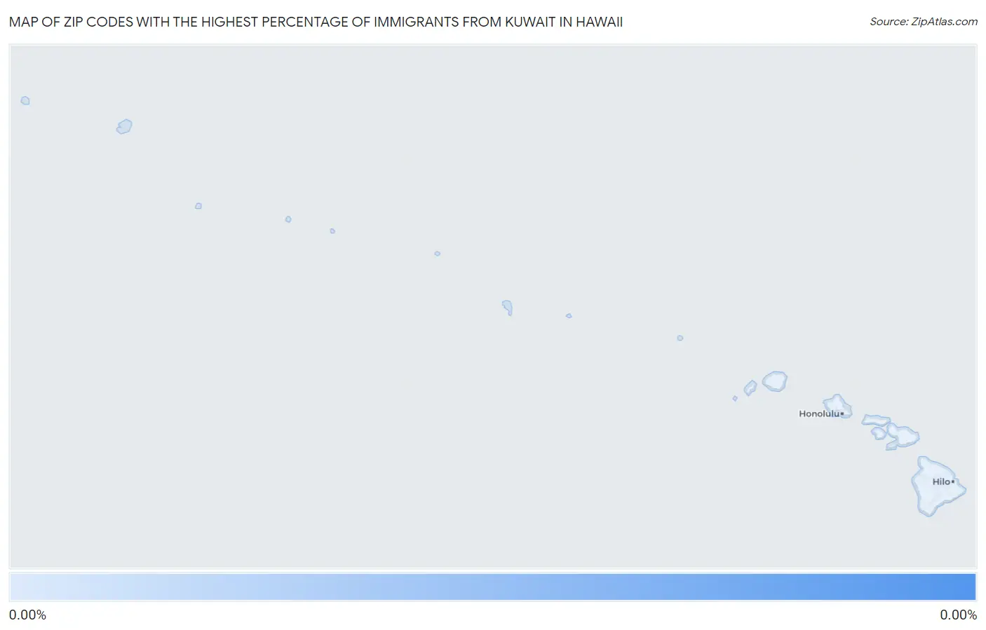 Zip Codes with the Highest Percentage of Immigrants from Kuwait in Hawaii Map