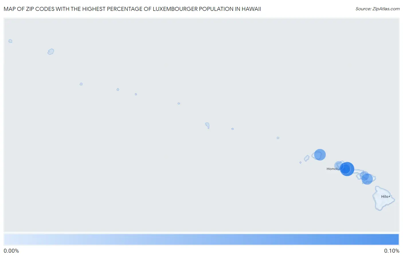 Zip Codes with the Highest Percentage of Luxembourger Population in Hawaii Map