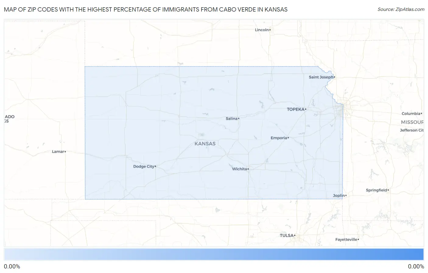 Zip Codes with the Highest Percentage of Immigrants from Cabo Verde in Kansas Map