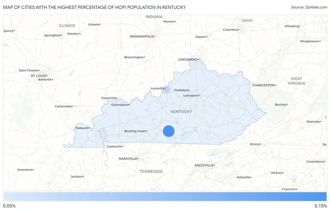 Cities with the Highest Percentage of Hopi Population in Kentucky Map