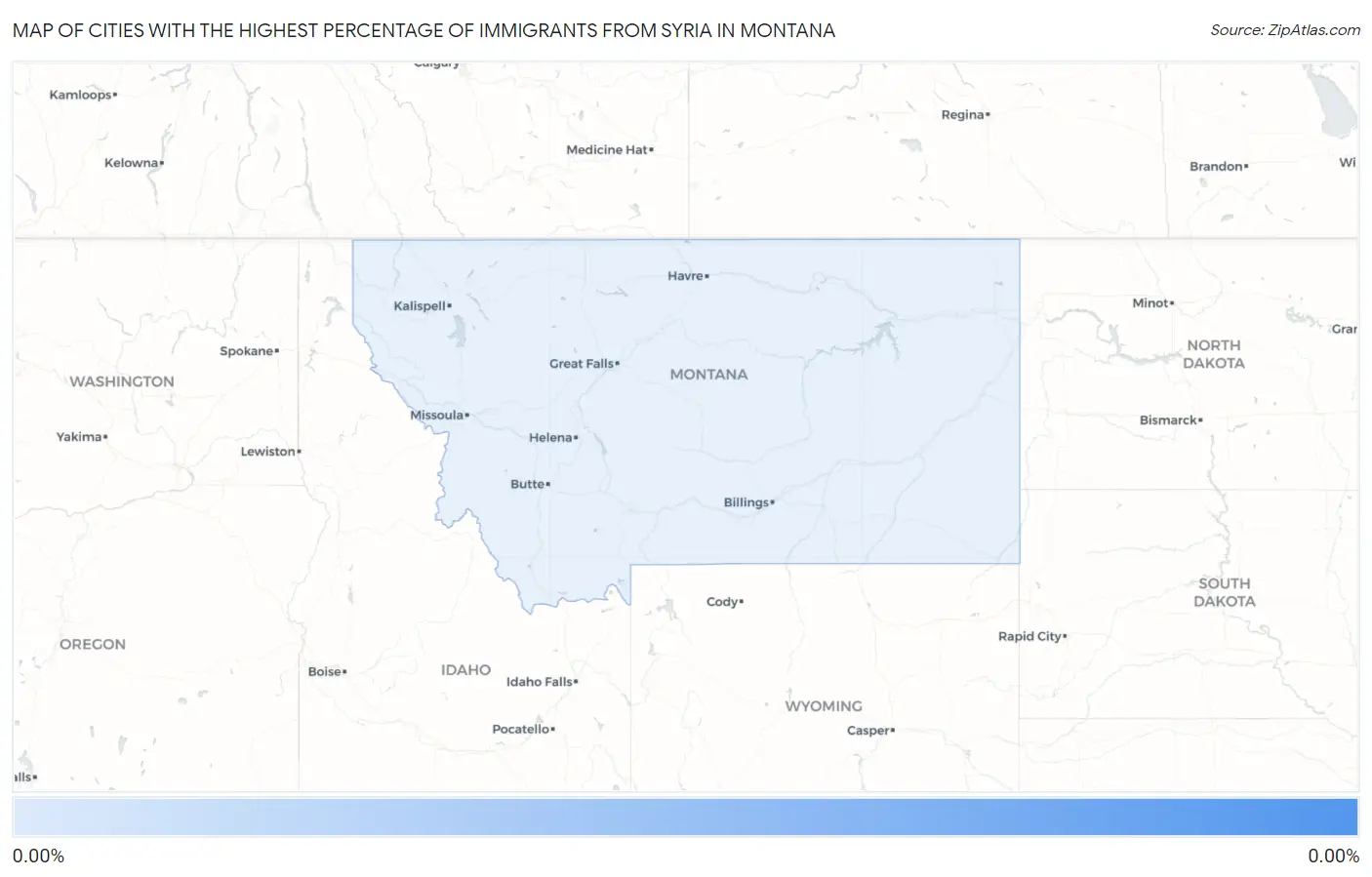Cities with the Highest Percentage of Immigrants from Syria in Montana Map
