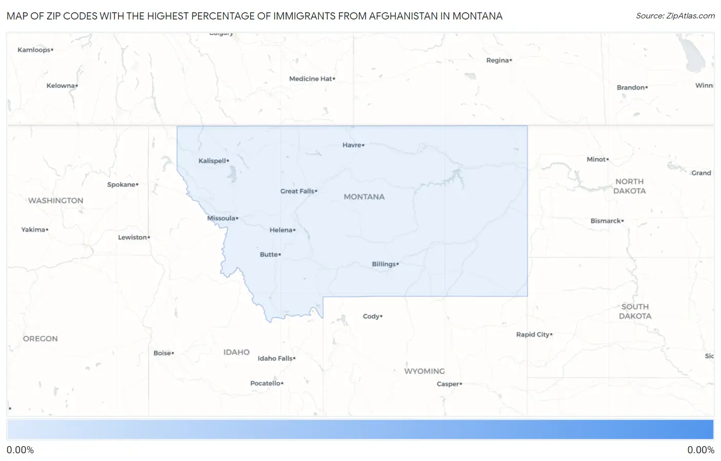 Zip Codes with the Highest Percentage of Immigrants from Afghanistan in Montana Map