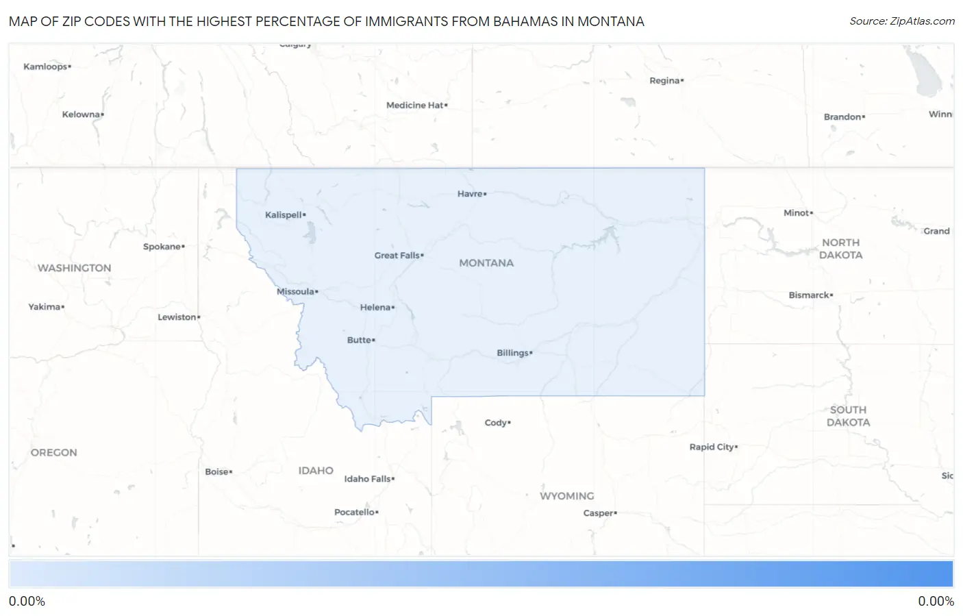 Zip Codes with the Highest Percentage of Immigrants from Bahamas in Montana Map