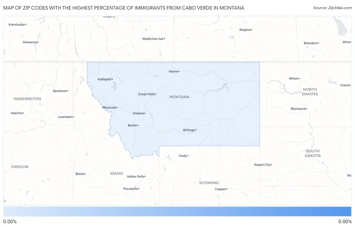 Zip Codes with the Highest Percentage of Immigrants from Cabo Verde in Montana Map