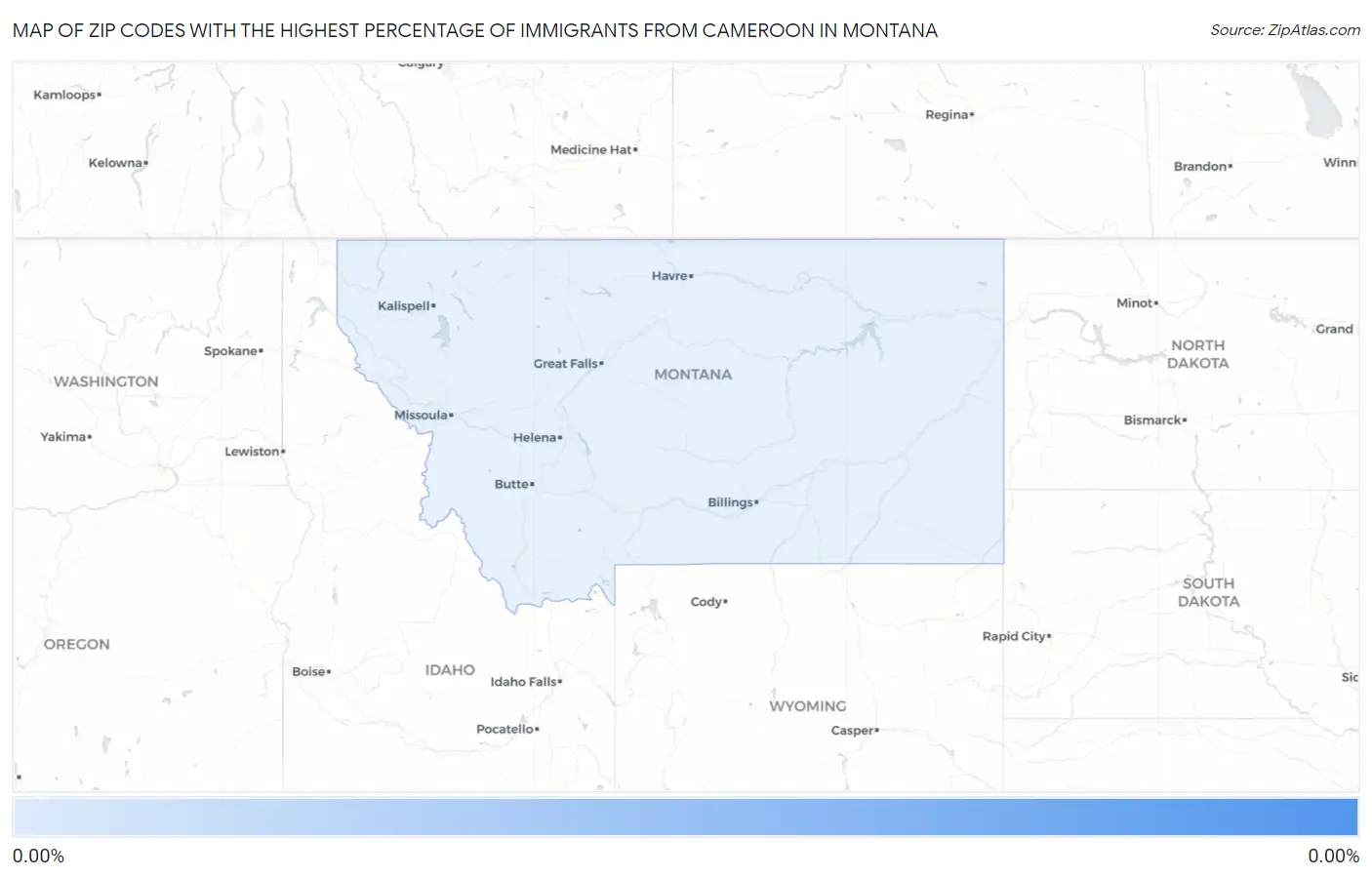 Zip Codes with the Highest Percentage of Immigrants from Cameroon in Montana Map