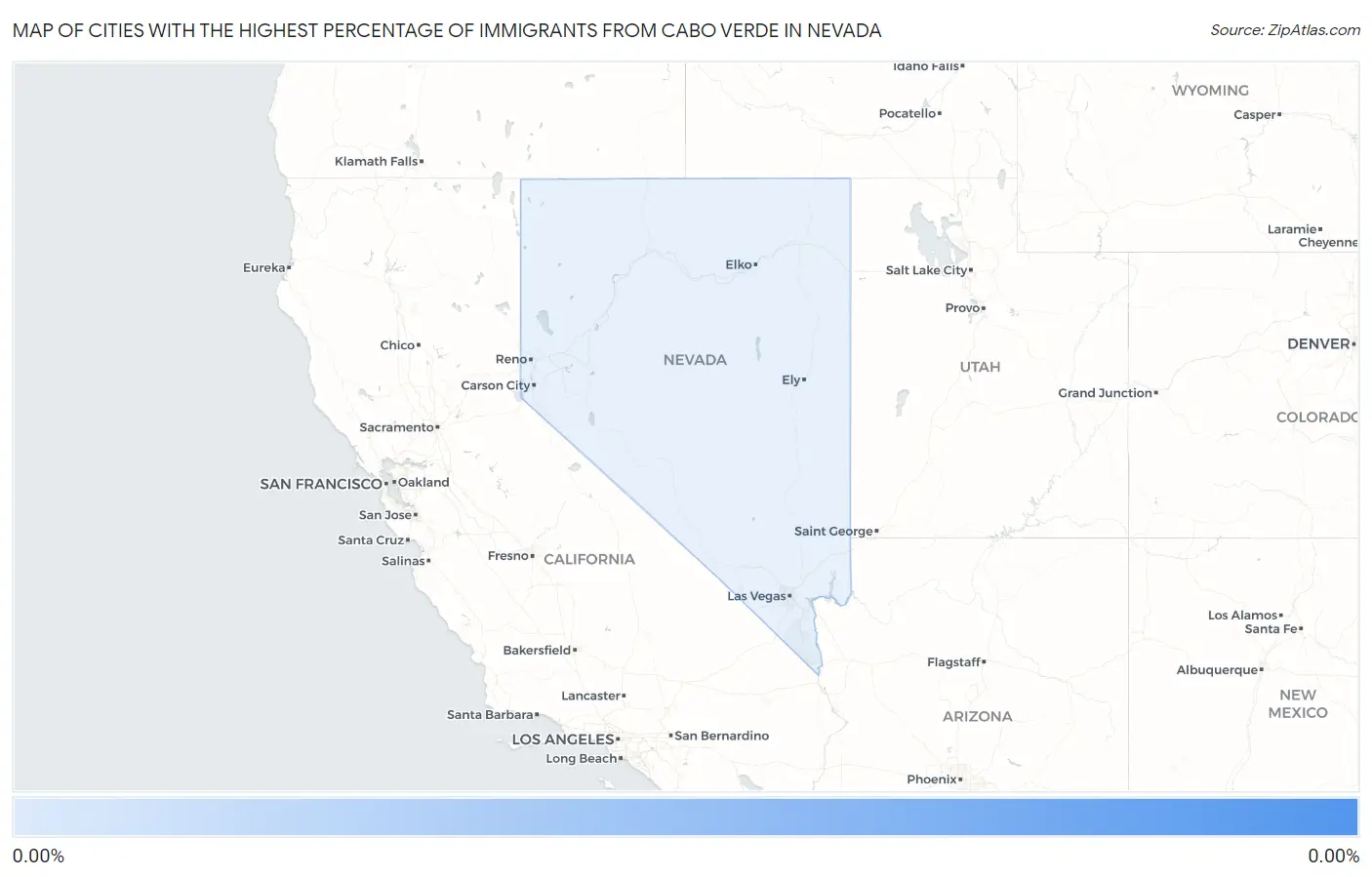 Cities with the Highest Percentage of Immigrants from Cabo Verde in Nevada Map