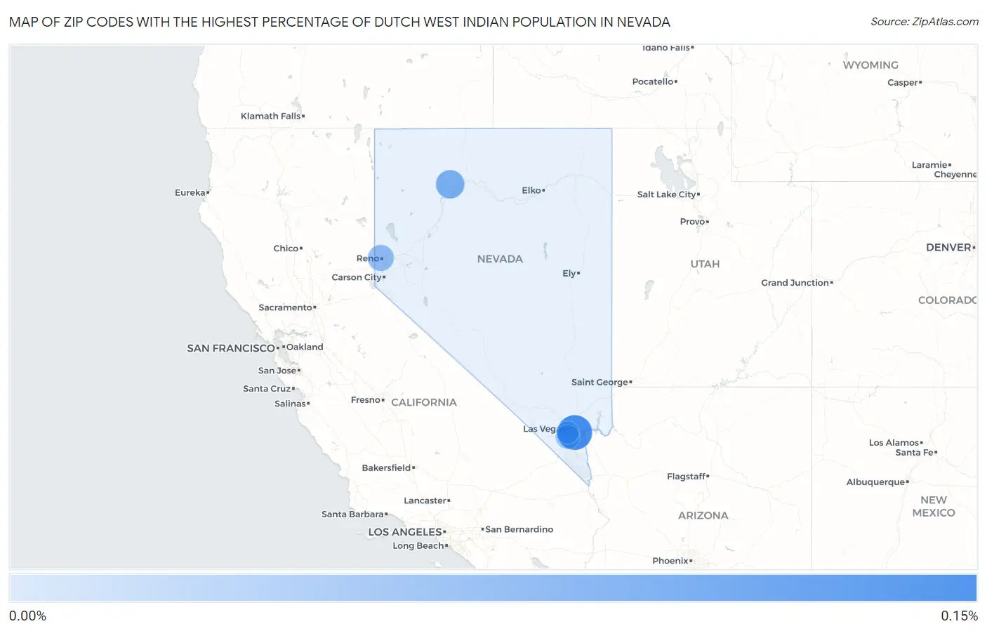 Zip Codes with the Highest Percentage of Dutch West Indian Population in Nevada Map