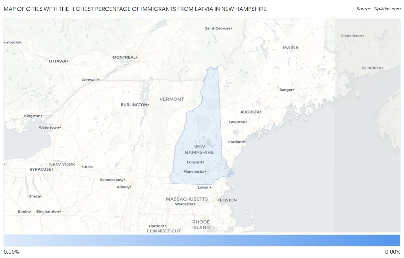 Cities with the Highest Percentage of Immigrants from Latvia in New Hampshire Map