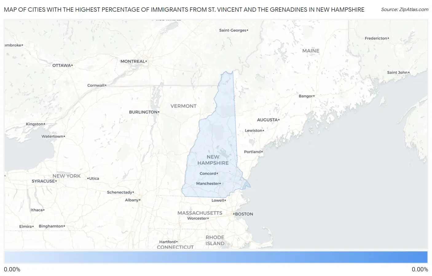 Cities with the Highest Percentage of Immigrants from St. Vincent and the Grenadines in New Hampshire Map