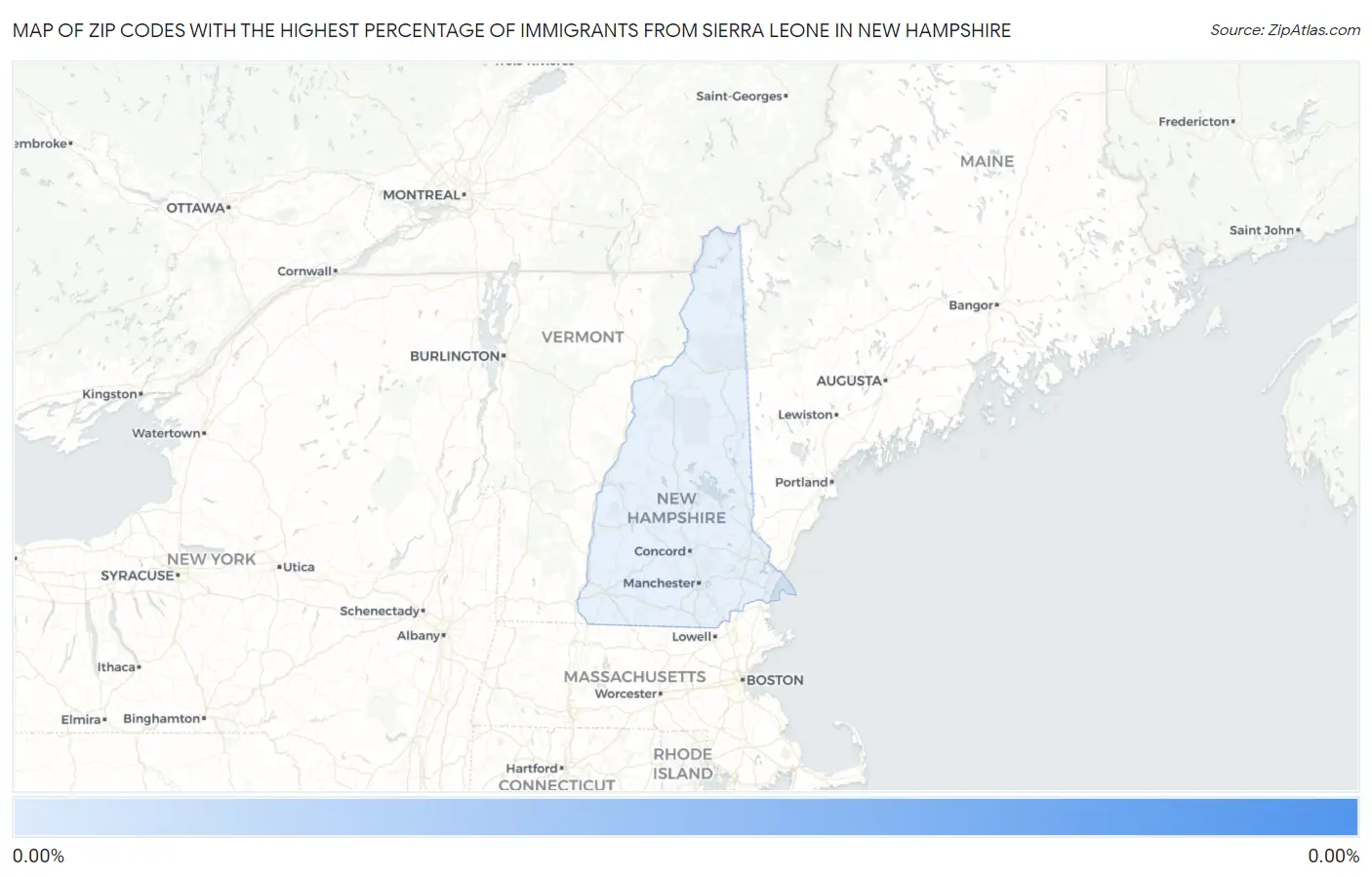 Zip Codes with the Highest Percentage of Immigrants from Sierra Leone in New Hampshire Map