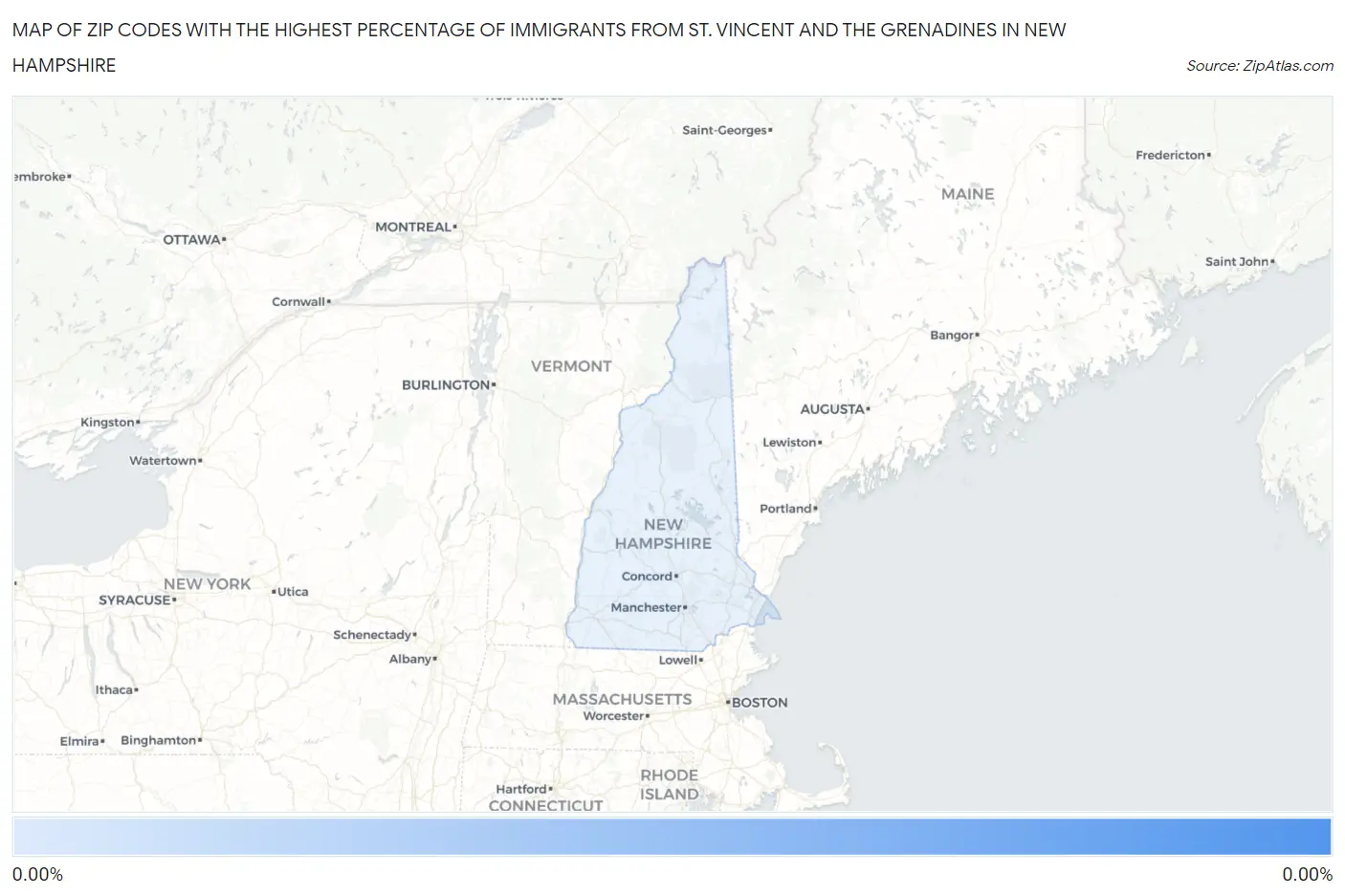 Zip Codes with the Highest Percentage of Immigrants from St. Vincent and the Grenadines in New Hampshire Map