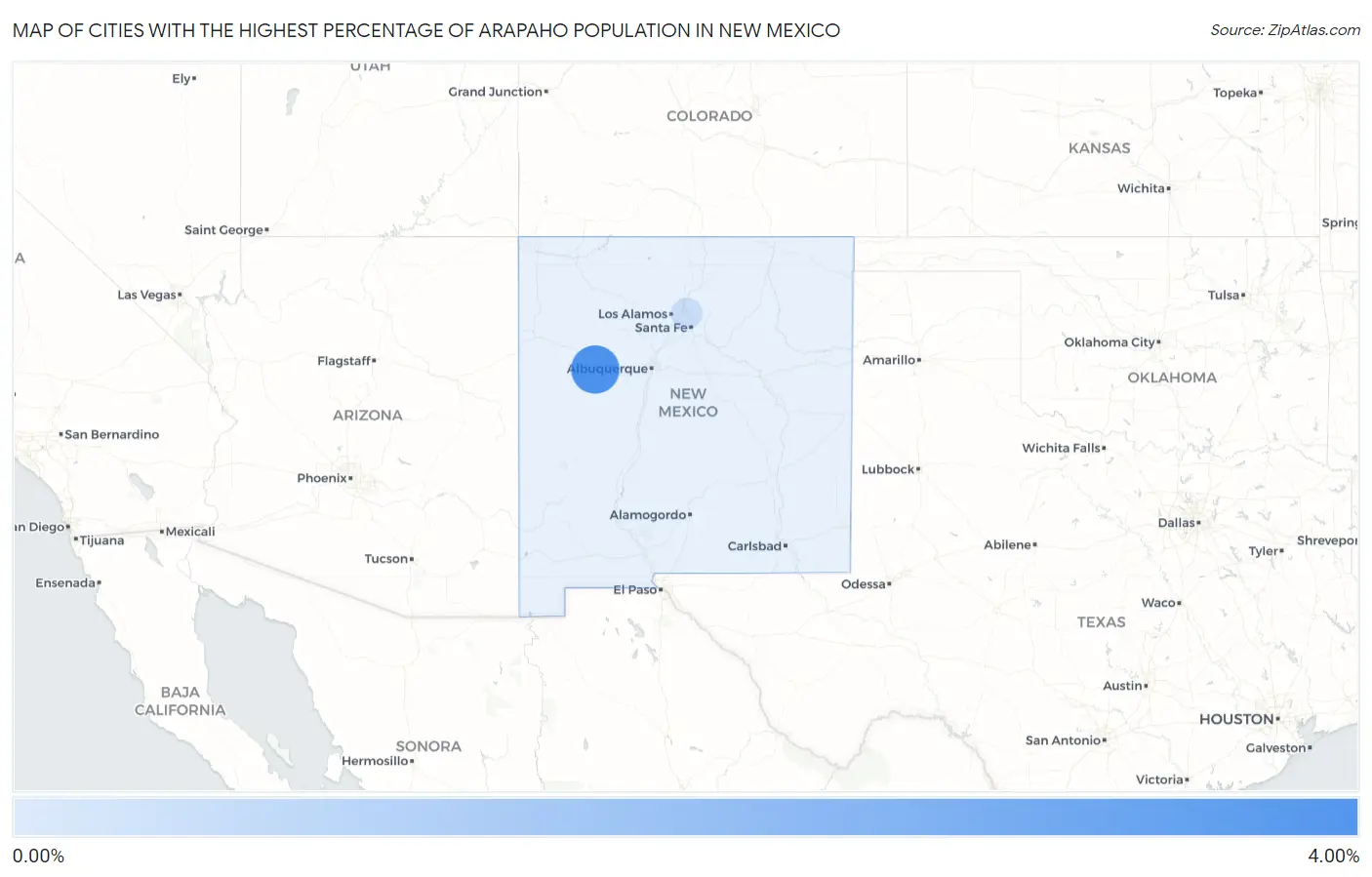 Cities with the Highest Percentage of Arapaho Population in New Mexico Map