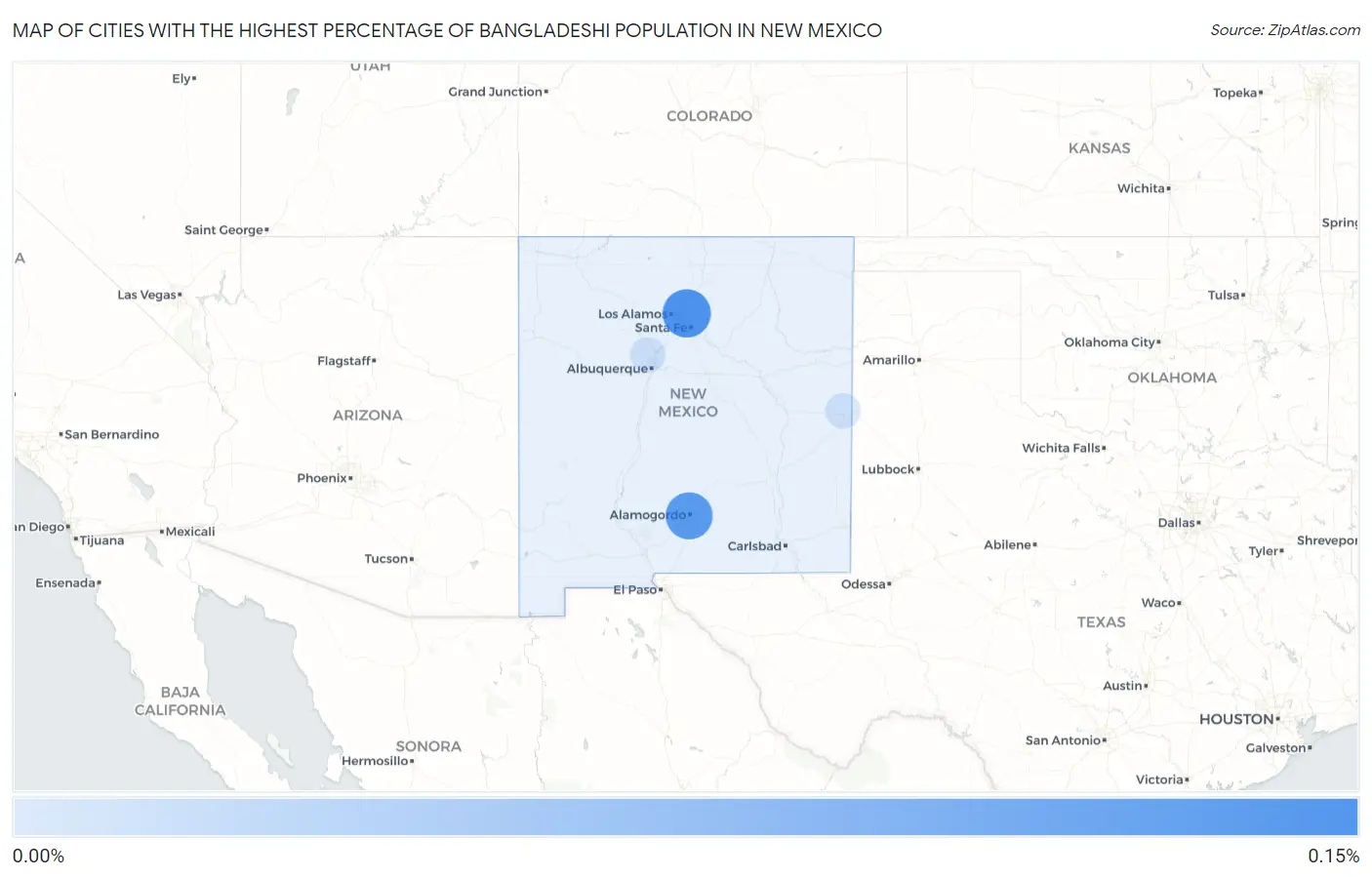 Cities with the Highest Percentage of Bangladeshi Population in New Mexico Map