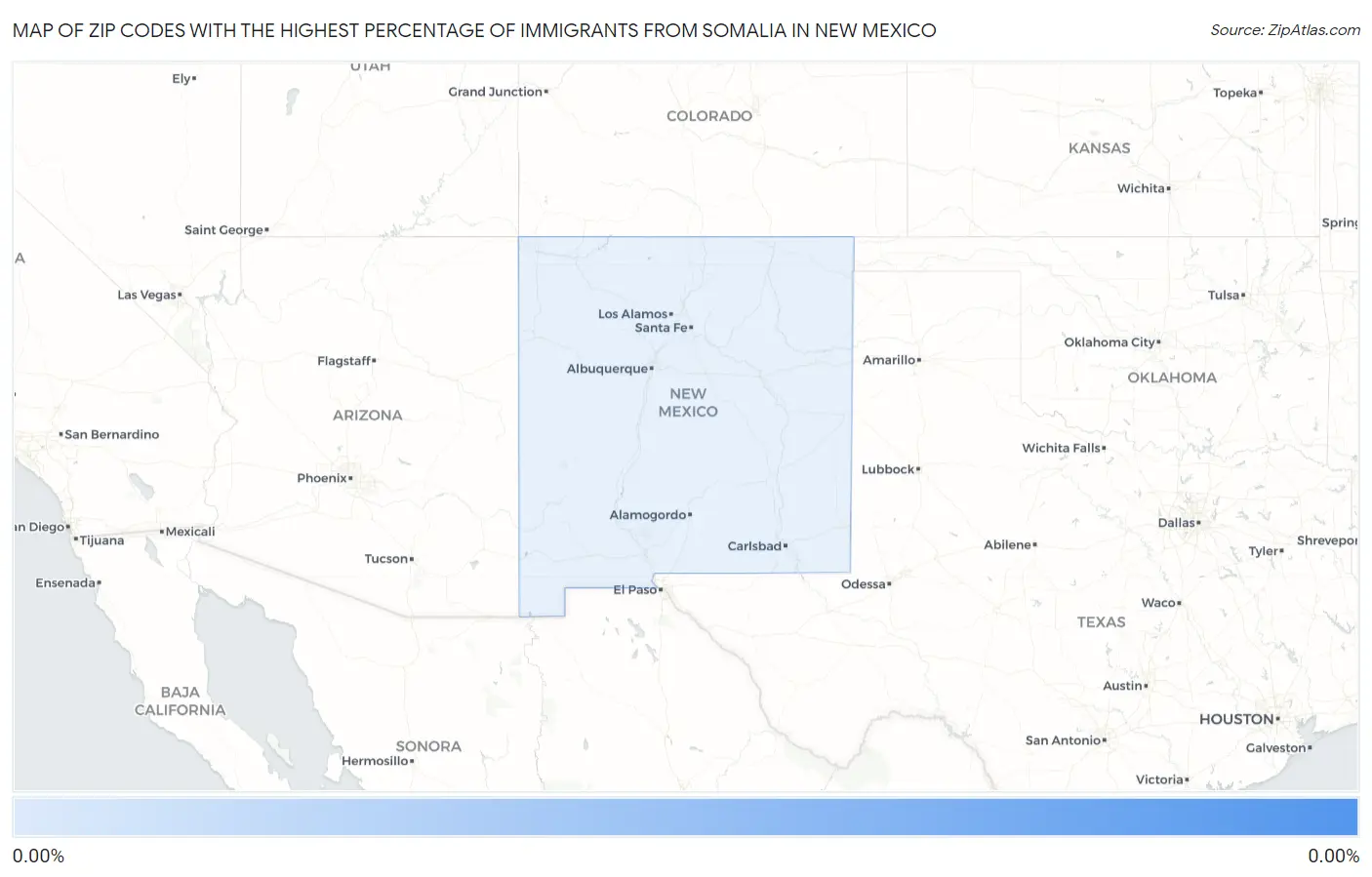 Zip Codes with the Highest Percentage of Immigrants from Somalia in New Mexico Map